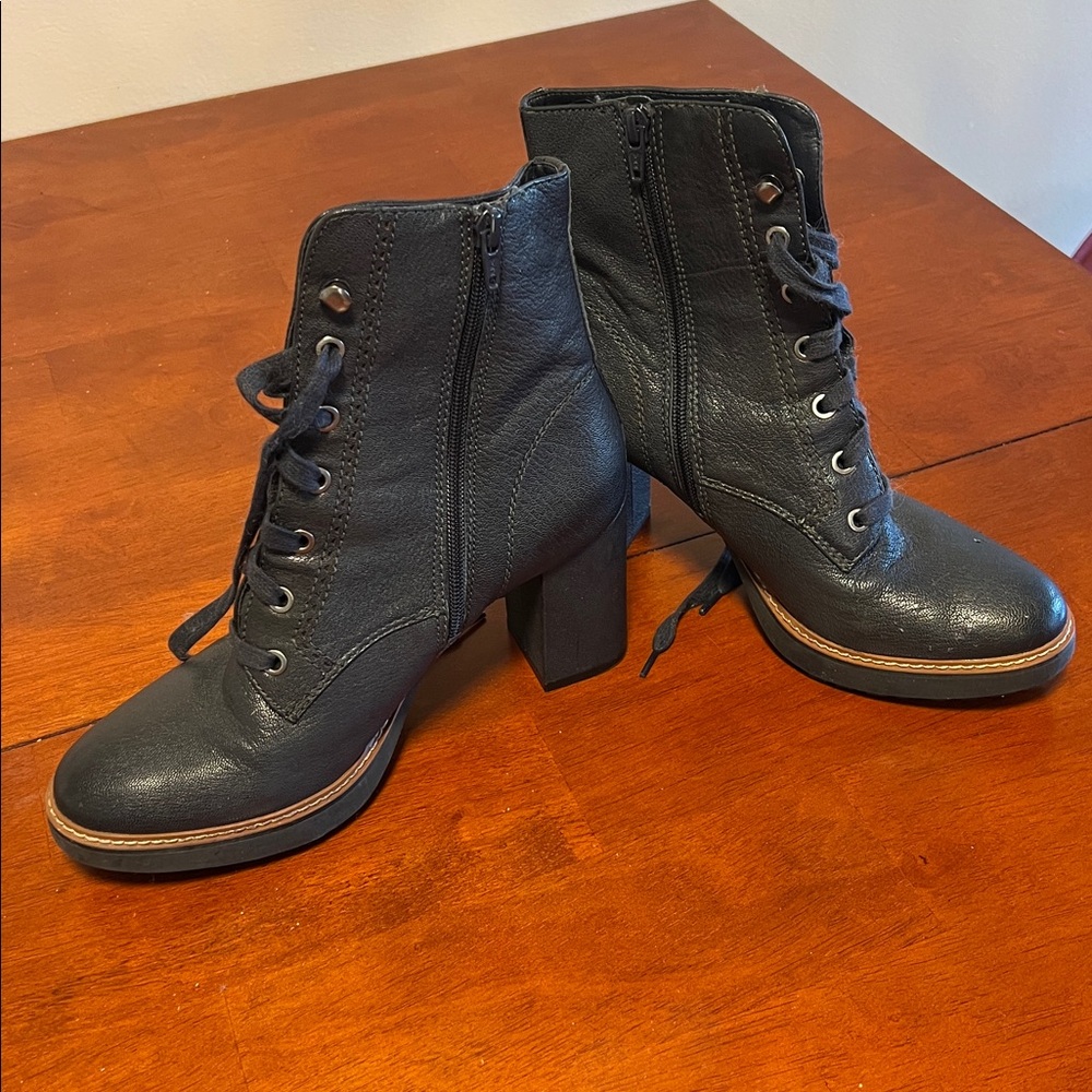 Naturalizer Black Lace-Up Ankle Boots - Picture 4 of 6